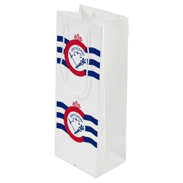Flagga Cincinnati, Ohio Vin Gift Bag (Framsidan Vinklad)