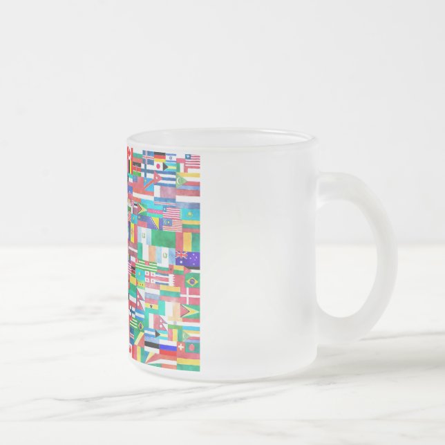 Flagga Collage Frosted Glass Mugg (Höger)