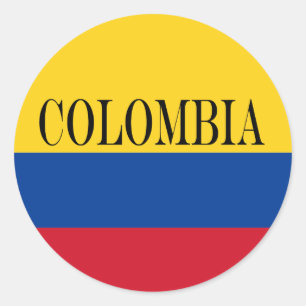 Flagga Colombia Bandera De Colombia Runt Klistermärke
