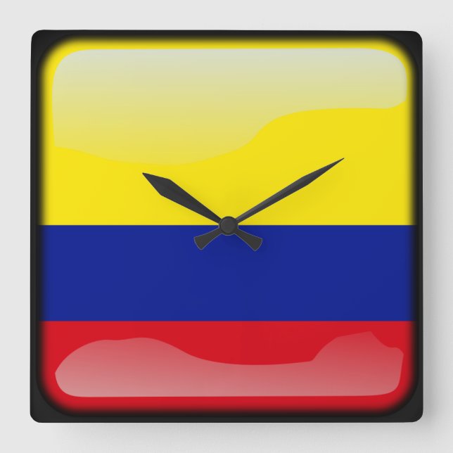 Flagga Colombia Fyrkantig Klocka (Framsida)
