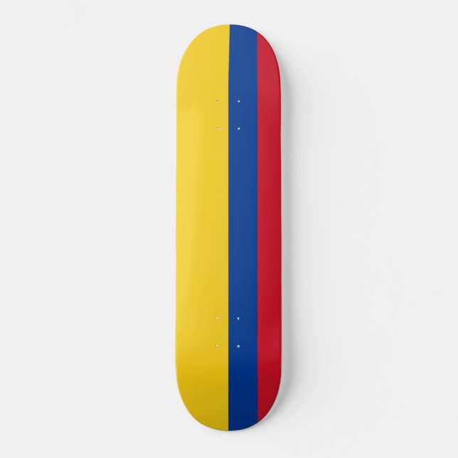 Flagga Colombia Mini Skateboard Bräda 18,5 Cm (Framsida)