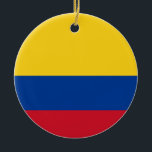 Flagga Colombia, Republiken Colombia Julgransprydnad Keramik<br><div class="desc">Colombia, som officiellt är Republiken Colombia, är ett land i nordvästra Sydamerika, som gränsar till nordvästra delen av Panama, till öster av Venezuela och Brasilien, söderut av Ecuador och Peru och delar havsgränser med Costa Rica, Nicaragua, Honduras, Jamaica, Dominikanska republiken och Haiti. Det är en enhetlig, konstitutionell republik som omfattar...</div>