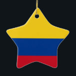 Flagga Colombia, Republiken Colombia Julgransprydnad Keramik<br><div class="desc">Colombia, som officiellt är Republiken Colombia, är ett land i nordvästra Sydamerika som gränsar till nordvästra delen av Panama. till öster av Venezuela och Brasilien, söderut av Ecuador och Peru, och delar havsgränserna med Costa Rica, Nicaragua, Honduras, Jamaica, Dominikanska republiken och Haiti. Det är en enhetlig, konstitutionell republik som omfattar...</div>