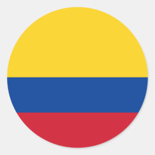 Flagga Colombia Runt Klistermärke