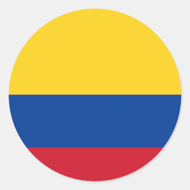 Flagga Colombia Runt Klistermärke (Framsida)