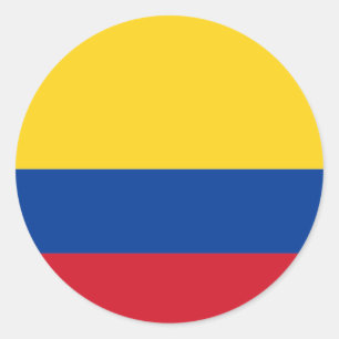 Flagga Colombia Runt Klistermärke