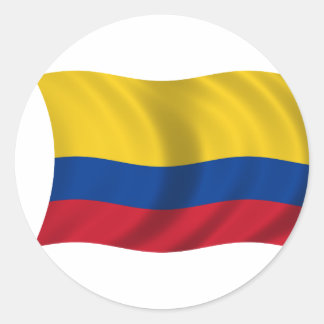 Flagga Colombia Runt Klistermärke