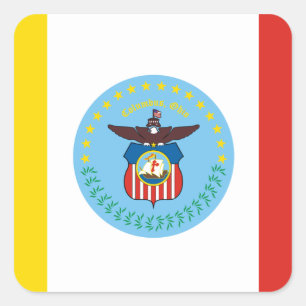 Flagga Columbus, Ohio Fyrkantigt Klistermärke