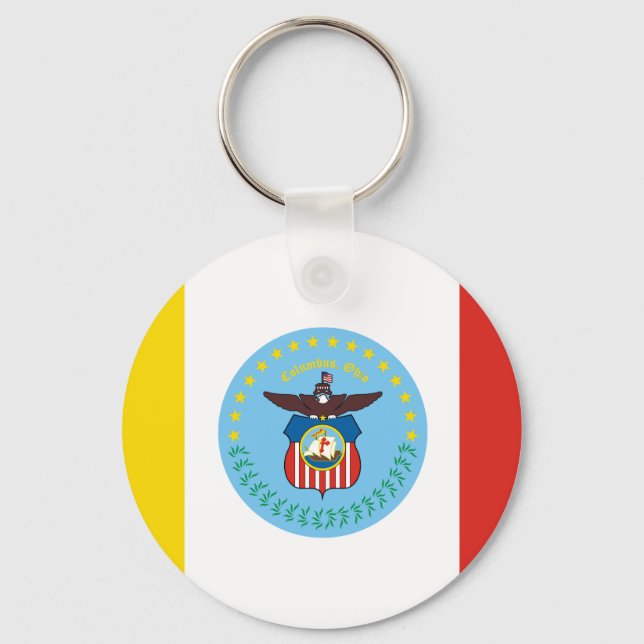 Flagga Columbus, Ohio Keychain Nyckelring (Framsida)