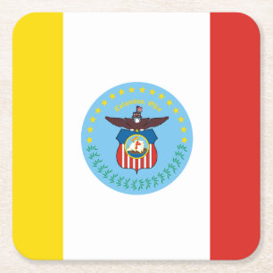 Flagga Columbus, Ohio Square Pappersunderlägg Underlägg Papper Kvadrat