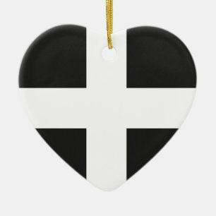 Flagga Cornwall Kernow för St Pirans Julgransprydnad Keramik