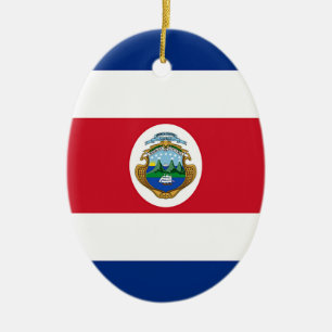 Flagga Costa Rica Julgransprydnad Keramik