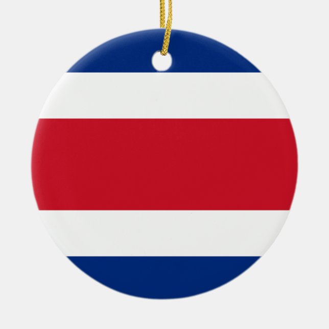 Flagga Costa Rica Julgransprydnad Keramik (Framsidan)