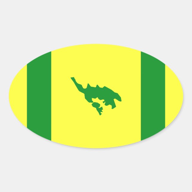 Flagga Culebra, Puerto Rico Ovalt Klistermärke (Framsida)