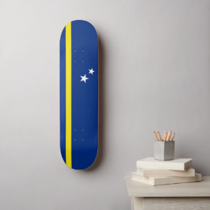 Flagga Curaçao Mini Skateboard Bräda 18,5 Cm
