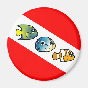 Flagga Cute Scubadsible Dive Magnet