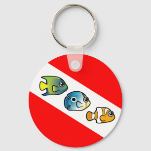 Flagga Cute Scubadsible Dive Nyckelring