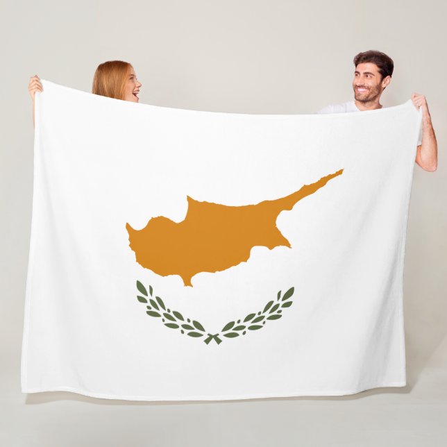 Flagga Cypern (grekcypriot) Fleecefilt (På plats)