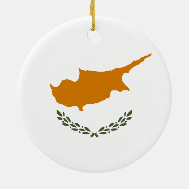 Flagga Cypern (grekcypriot) Julgransprydnad Keramik (Baksidan)