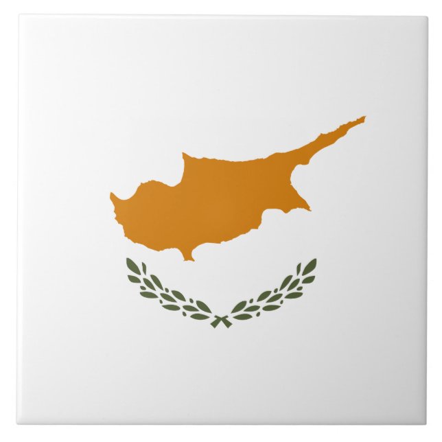 Flagga Cypern (grekcypriot) Kakelplatta (Framsidan)