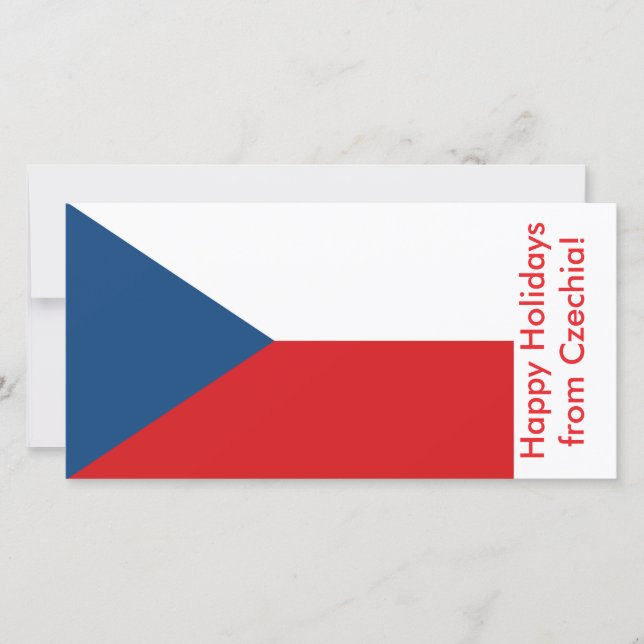 Flagga Czechia, Glad helg-kort från Czechia Julkort (Framsida)