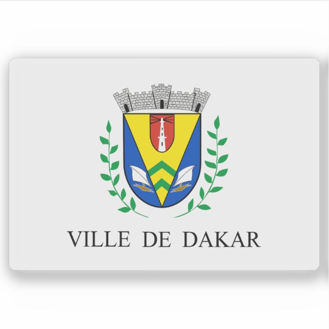 Flagga Dakar, Senegal Klistermärken (Framsida)