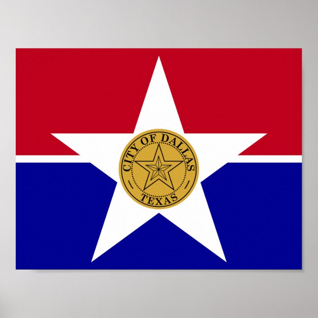 Flagga Dallas, Texas Affisch (Framsidan)