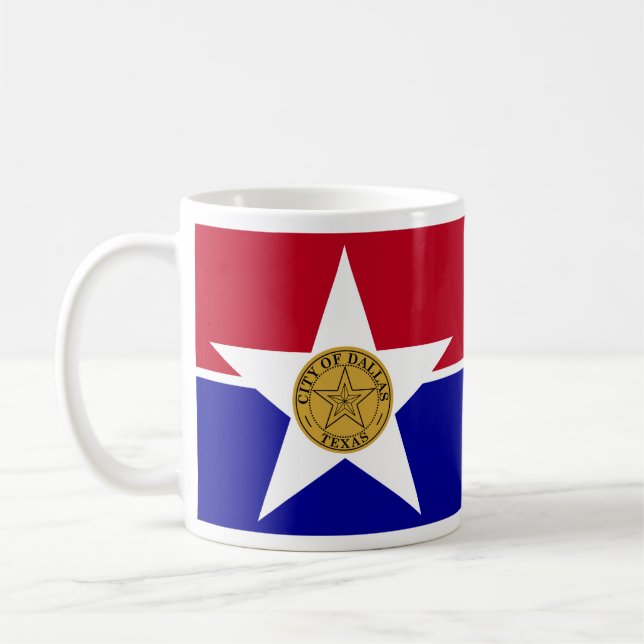 Flagga Dallas, Texas Coffee Mugg (Vänster)