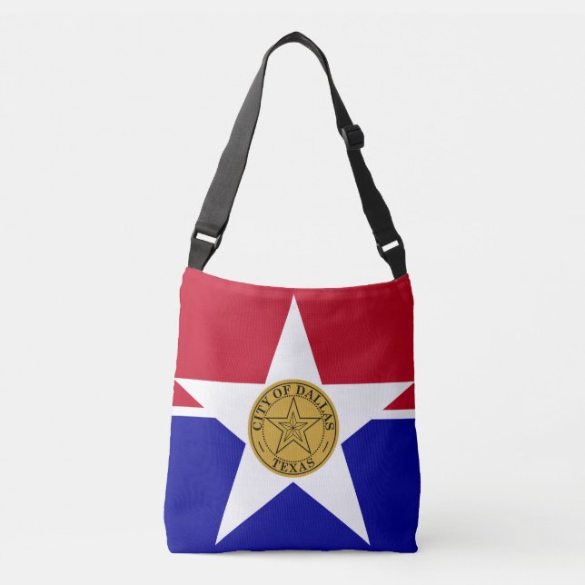 Flagga Dallas, Texas Crossbody Bag Axelväska (Framsida)