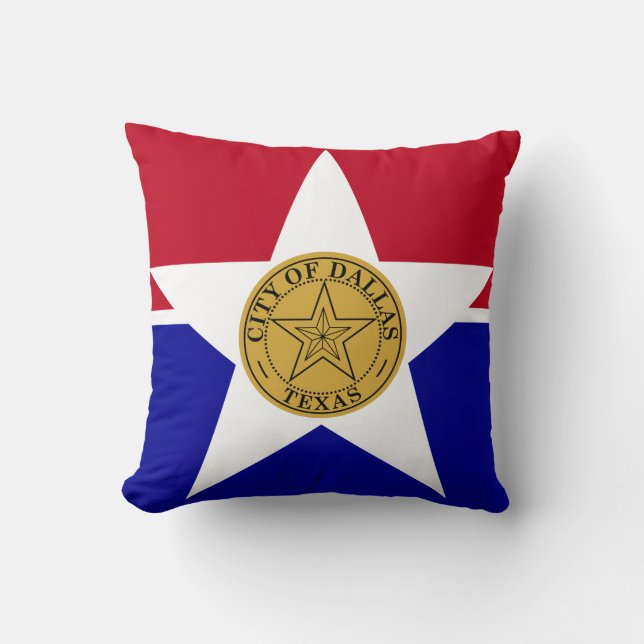 Flagga Dallas, Texas Dekorativ kudde (Framsida)