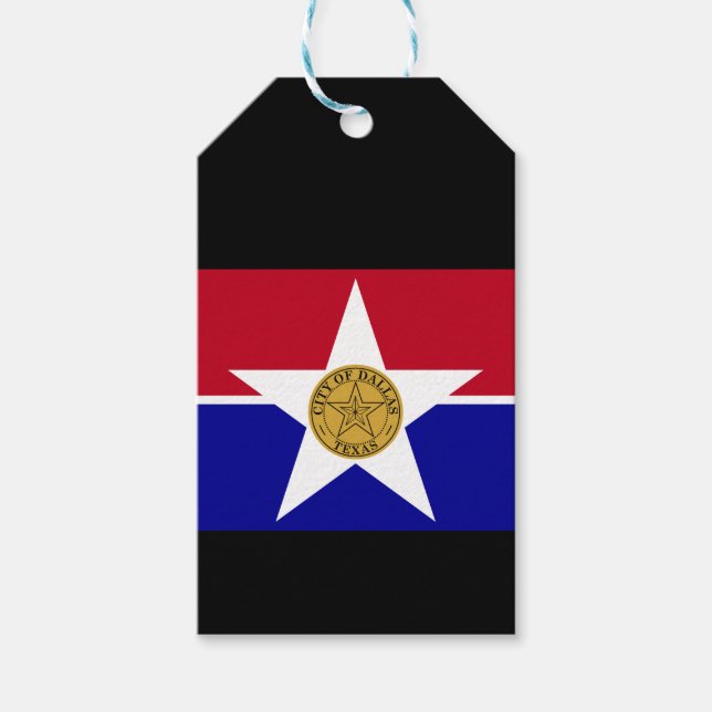 Flagga Dallas, Texas Gift Märkres Presentetikett (Framsidan)