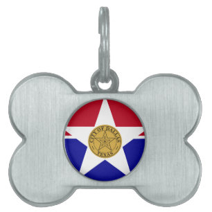Flagga Dallas, Texas Husdjurs-ID-märke ID-bricka Husdjur