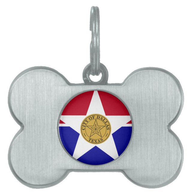 Flagga Dallas, Texas Husdjurs-ID-märke ID-bricka Husdjur (Framsidan)