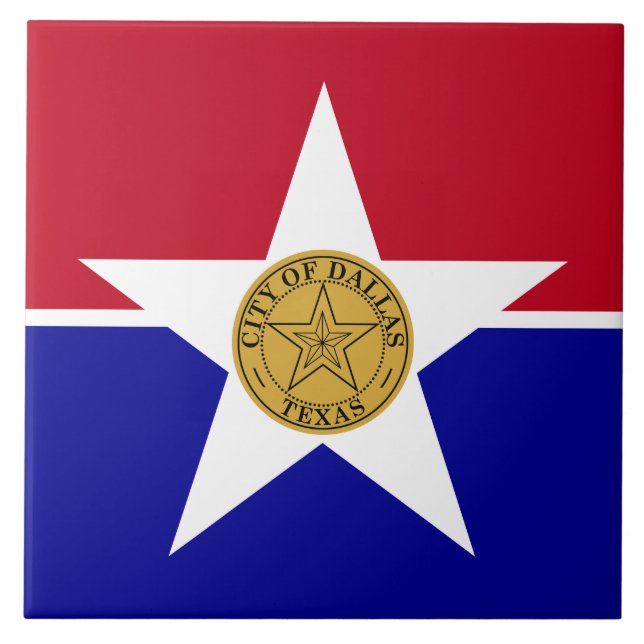 Flagga Dallas (Texas) Kakelplatta (Framsidan)
