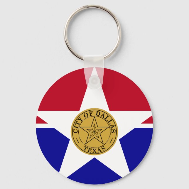 Flagga Dallas, Texas Keychain Nyckelring (Framsida)
