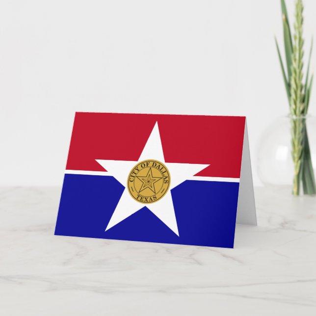 Flagga Dallas (Texas) Kort (Framsida)