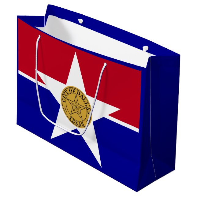 Flagga Dallas, Texas Large Gift Bag (Framsidan Vinklad)
