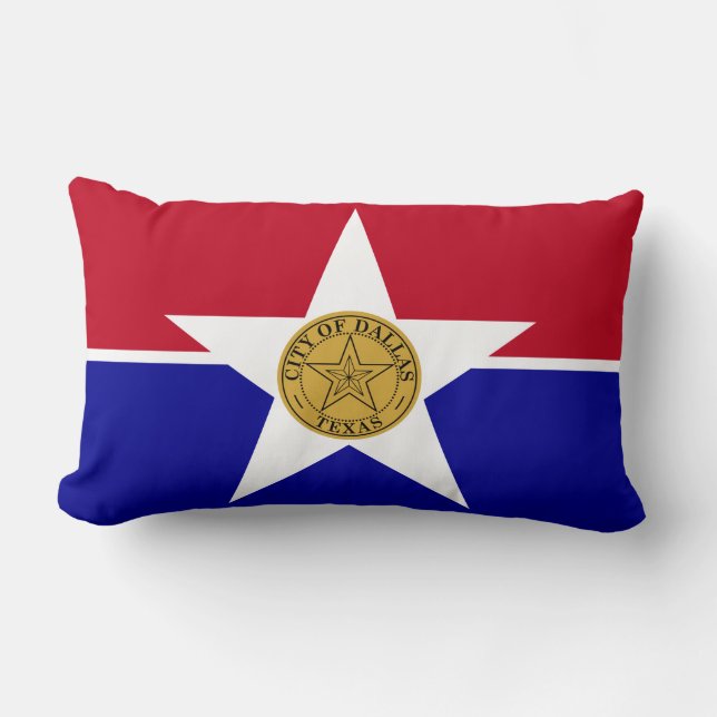 Flagga Dallas (Texas) Lumbarkudde (Framsida)