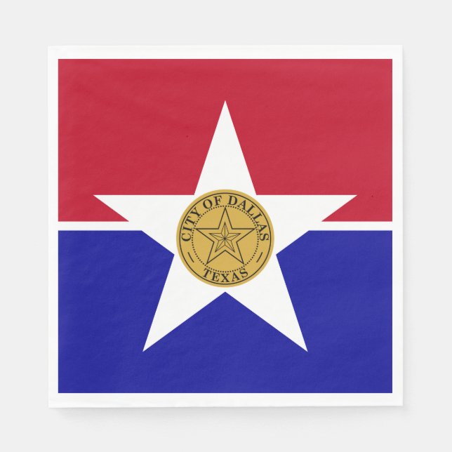 Flagga Dallas (Texas) Pappersservett (Framsidan)