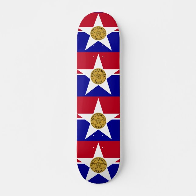 Flagga Dallas, Texas Skateboard (Framsida)