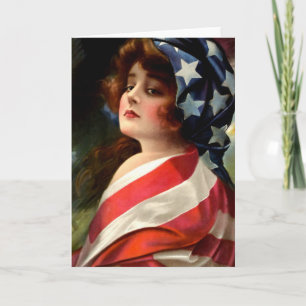 Flagga Dam 4:e juli-Vintagen Patriotic Art Kort