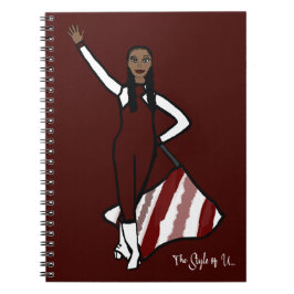 Flagga Dancer Burgundy White Daccent F bärbar dato Anteckningsbok