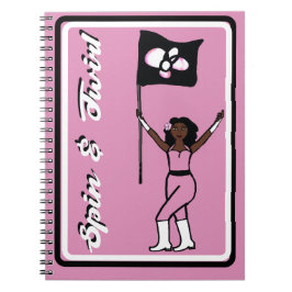 Flagga Dancer Rosa Flower Notebook Anteckningsbok