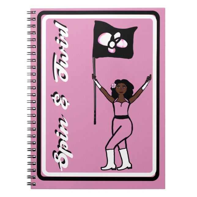 Flagga Dancer Rosa Flower Notebook Anteckningsbok (Framsidan)