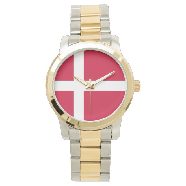 Flagga Danmark eller Trasa Armbandsur (Framsida)