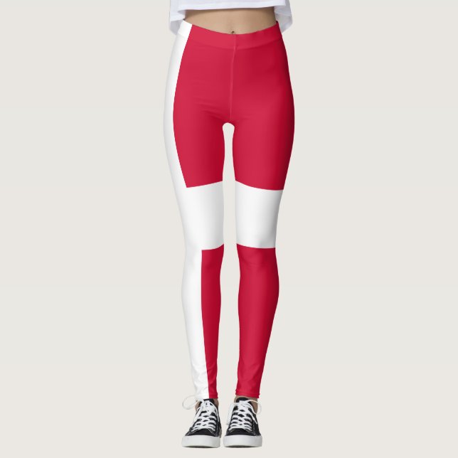 Flagga Danmark eller Trasa Leggings (Framsida)