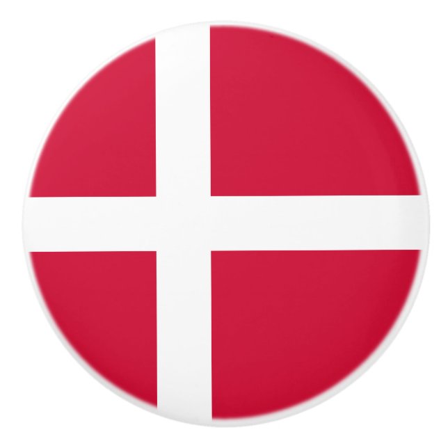 Flagga Danmark Keramic Knob Knopp (Framsidan)