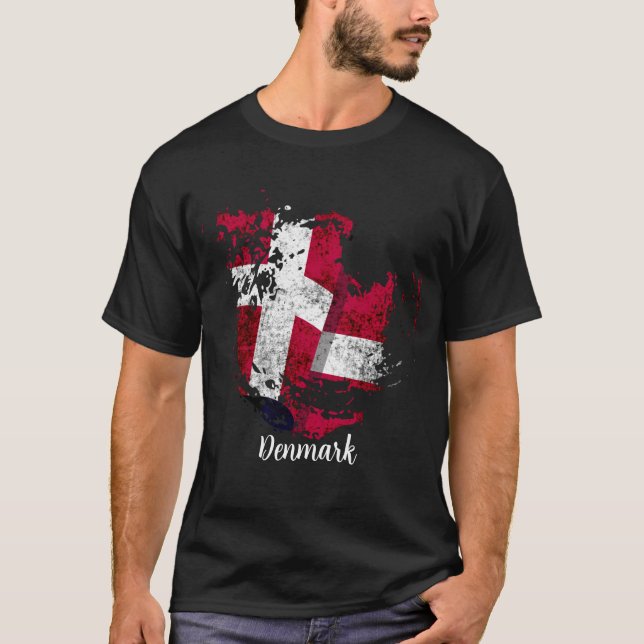 flagga Danmark T Shirt (Framsida)
