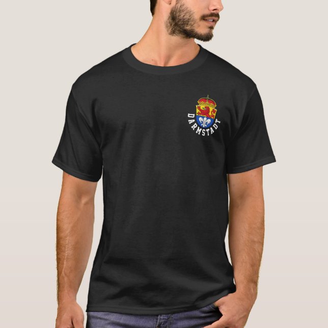 Flagga Darmstadt, Tyskland T-Shirt (Framsida)