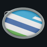 Flagga Dayton, Ohio<br><div class="desc">Bälte Buckle med design med flagga Dayton, Ohio. En grönt, blå och vit flagga</div>